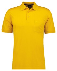 Ragman Softknit Poloshirt Breast Pocket Pima Cotton Mix Bright Yellow