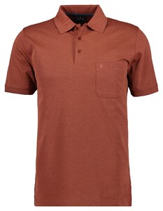 Ragman Softknit Poloshirt Breast Pocket Pima Cotton Mix Burnt Orange