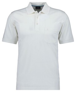 Ragman Softknit Poloshirt Breast Pocket Pima Cotton Mix Ecru
