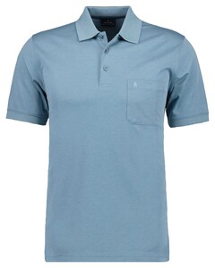 Ragman Softknit Poloshirt Breast Pocket Pima Cotton Mix Mint Blue