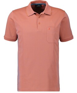 Ragman Softknit Poloshirt Breast Pocket Pima Cotton Mix Poloshirt Melon