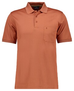 Ragman Softknit Poloshirt Breast Pocket Pima Cotton Mix Pumpkin Orange