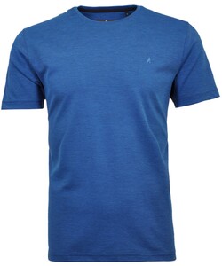 Ragman Softknit Round Neck T-Shirt Blue Melange