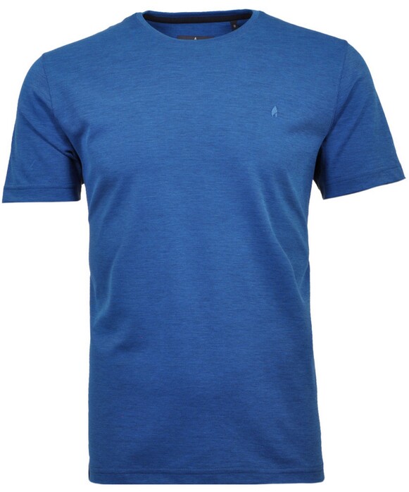 Ragman Softknit Round Neck T-Shirt Blue Melange