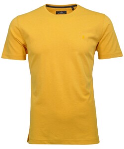 Ragman Softknit Round Neck T-Shirt Yellow Melange