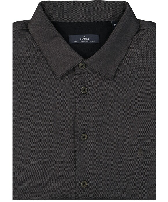 Ragman Softknit Short Sleeve Easy Care Shirt Dark Slate