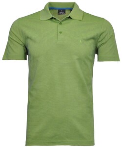 Ragman Softknit Stripes Easy Care Poloshirt Greenyellow