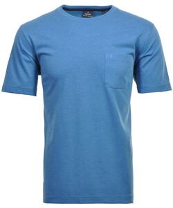 Ragman Softknit Uni Easy Care Round Neck Breast Pocket T-Shirt Aqua