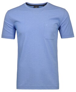 Ragman Softknit Uni Easy Care Round Neck Breast Pocket T-Shirt Blauw