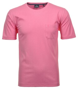 Ragman Softknit Uni Easy Care Round Neck Breast Pocket T-Shirt Candy Pink