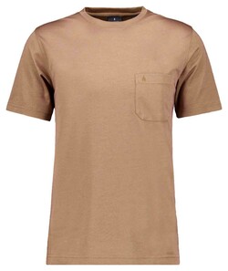 Ragman Softknit Uni Easy Care Round Neck Breast Pocket T-Shirt Chestnut