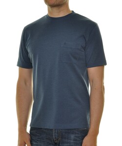 Ragman Softknit Uni Easy Care Round Neck Breast Pocket T-Shirt Dark Azure