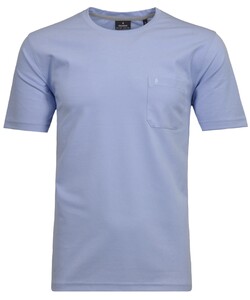 Ragman Softknit Uni Easy Care Round Neck Breast Pocket T-Shirt Licht Blauw