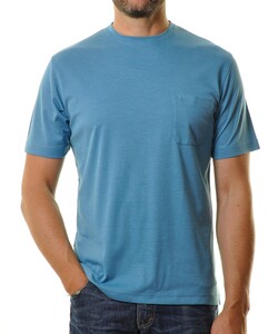 Ragman Softknit Uni Easy Care Round Neck Breast Pocket T-Shirt Ocean Blue