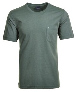 Ragman Softknit Uni Easy Care Round Neck Breast Pocket T-Shirt Reed Green