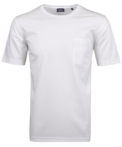Ragman Softknit Uni Easy Care Round Neck Breast Pocket T-Shirt Wit