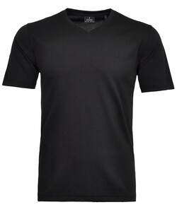 Ragman Softknit Uni Easy Care V-Neck T-Shirt Black