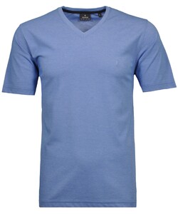 Ragman Softknit Uni Easy Care V-Neck T-Shirt Blauw