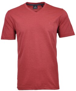 Ragman Softknit Uni Easy Care V-Neck T-Shirt Dark Coral