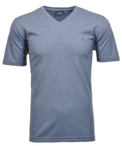 Ragman Softknit Uni Easy Care V-Neck T-Shirt Duivenblauw