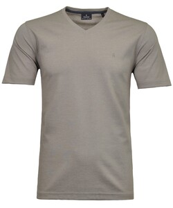 Ragman Softknit Uni Easy Care V-Neck T-Shirt Grijsbeige