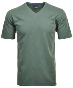 Ragman Softknit Uni Easy Care V-Neck T-Shirt Rietgroen