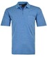 Ragman Softknit Zipper Fine Stripe Easy Care Polo Aqua