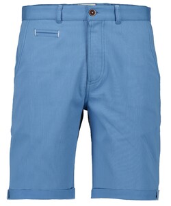 Ragman Solid Color Cotton Subtle Stretch Bermuda Blauw