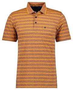 Ragman Striped Polo Poloshirt Fine Orange