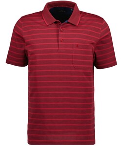 Ragman Striped Polo Poloshirt Red