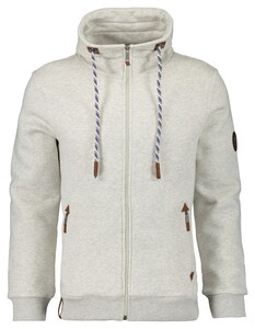 Ragman Summer Sweat Cardigan High Zip Multicolor Drawstring Light Grey