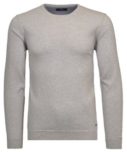 Ragman Supersoft Knit Pullover Knitted Elbow Patches Extra Light Grey Melange