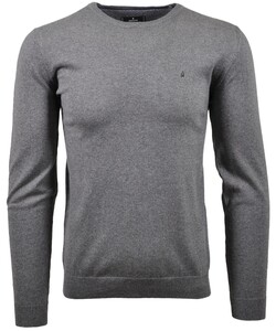 Ragman Supersoft Knit Pullover Knitted Elbow Patches Grey
