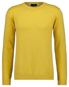 Ragman Supersoft Knit Pullover Knitted Elbow Patches Lemon Yellow