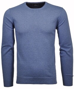 Ragman Supersoft Knit Pullover Knitted Elbow Patches Pigeon Blue