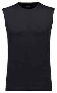 Ragman Tank Top Round Neck 2Pack Ondermode Zwart