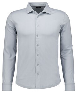 Ragman Uni Color Pima Cotton Jersey Kent Overhemd Silver