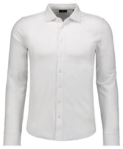 Ragman Uni Color Pima Cotton Jersey Kent Overhemd Wit