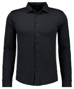 Ragman Uni Color Pima Cotton Jersey Kent Overhemd Zwart