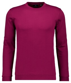 Ragman Uni Color Round Neck Long Sleeve Bottom Rib T-Shirt Berry