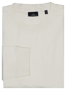 Ragman Uni Color Round Neck Long Sleeve Bottom Rib T-Shirt Ecru