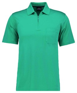 Ragman Uni Easy Care Zipper Poloshirt Pima Cotton Mix Emerald Green
