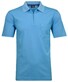 Ragman Uni Easy Care Zipper Poloshirt Pima Cotton Mix Ibiza Blue