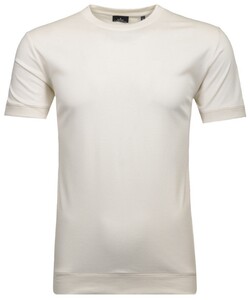 Ragman Uni Round Neck Pima Cotton with Cuffs T-Shirt Ecru