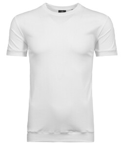 Ragman Uni Round Neck Pima Cotton with Cuffs T-Shirt White