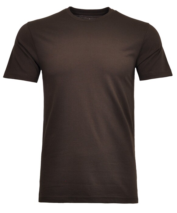 Ragman Uni Round Neck Single Jersey T-Shirt Brown