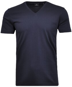Ragman Uni Solid V-Neck Pima Cotton T-Shirt Dark Evening Blue
