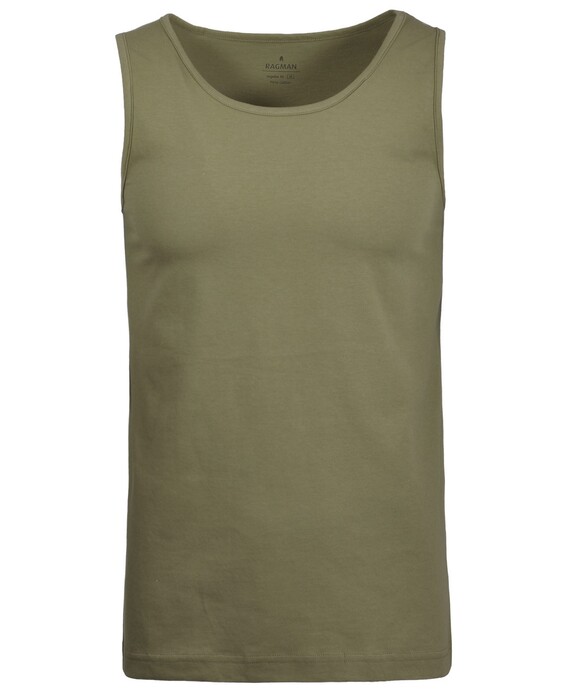 Ragman Uni Tank Top Single Jersey Underwear Olive