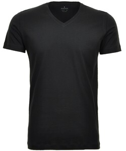 Ragman Uni V-Neck Bodyfit Single Jersey 2Pack T-Shirt Black