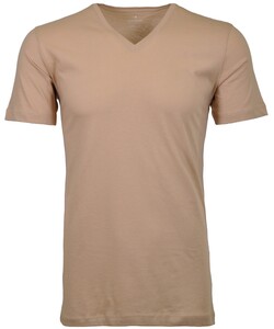 Ragman Uni V-Neck Bodyfit Single Jersey 2Pack T-Shirt Pale Taupe